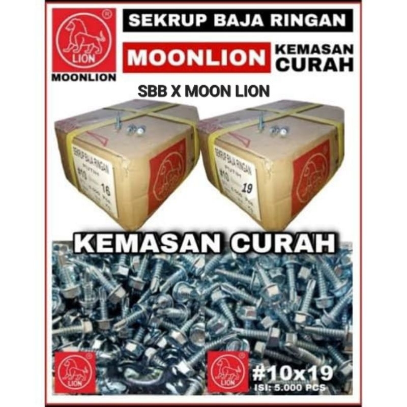 SKRUP BAJA RINGAN MOON LION 10X19 / ROOFING PUTIH MOON LION 10X19 / ROOFING BAJA RINGAN MOON LION 10