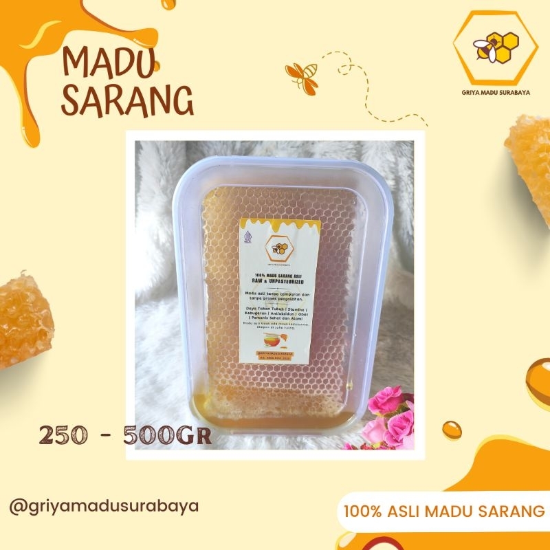 

Madu Sarang 250gr Madu Asli Honey comb Honeycomb Sarang Madu Asli Multiflora Mellifera