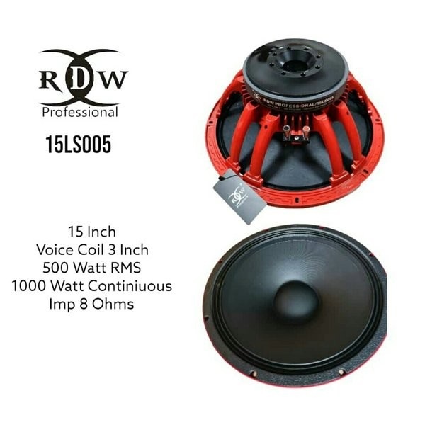 Speaker Komponen RDW 15LS005 / Speaker RDW 15 LS005 / Speaker RDW 15 LS 005 Speaker 15 Inch RDW 15"