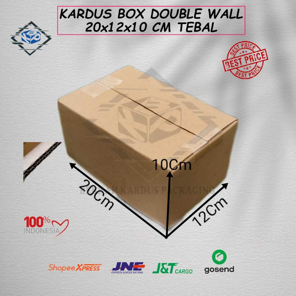 

Kardus box 20x12x10 cm TEBAL DOUBLE WALL
