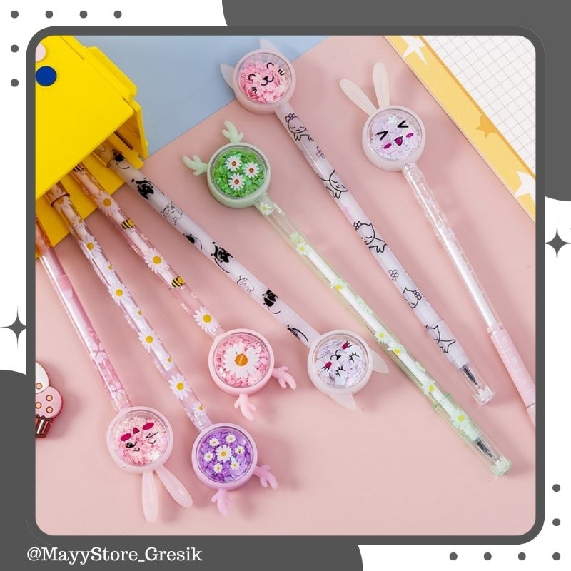 

Pena Gel Karakter Payet Gliter Bunny Lucu / Pulpen / Bulpen Gel