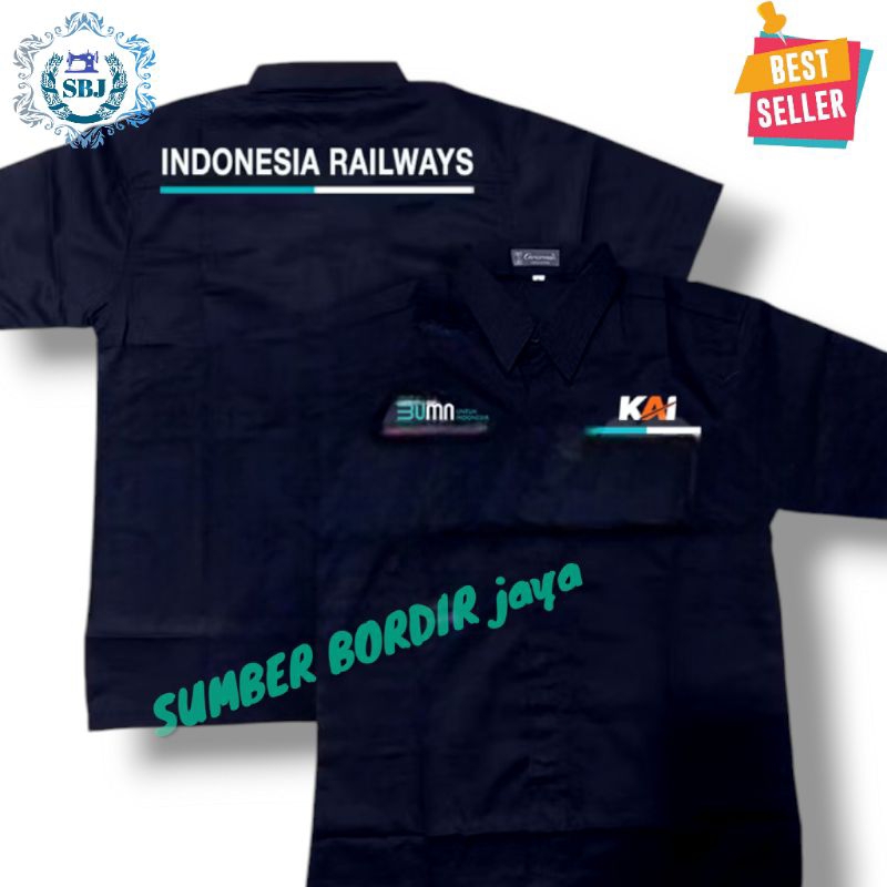 KEMEJA KAI KEMEJA SERAGAM KAI BUMN SERAGAN BUMN KAI FUL bordir