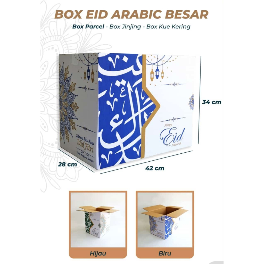 

READY STOK Kardus lebaran sidoarjo surabaya Box Parcel parsel besar jumbo sedang jinjing Lebaran Idul Fitri - 42 x 28 x 35 cm bingkisan Ramadan BoxIed