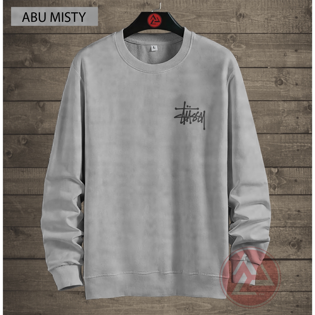 Sweater Oversize Stussy Pria Wanita Big Size  Basic Premium Jumbo S M L XL XXL XXXL XXXXL XXXXXL