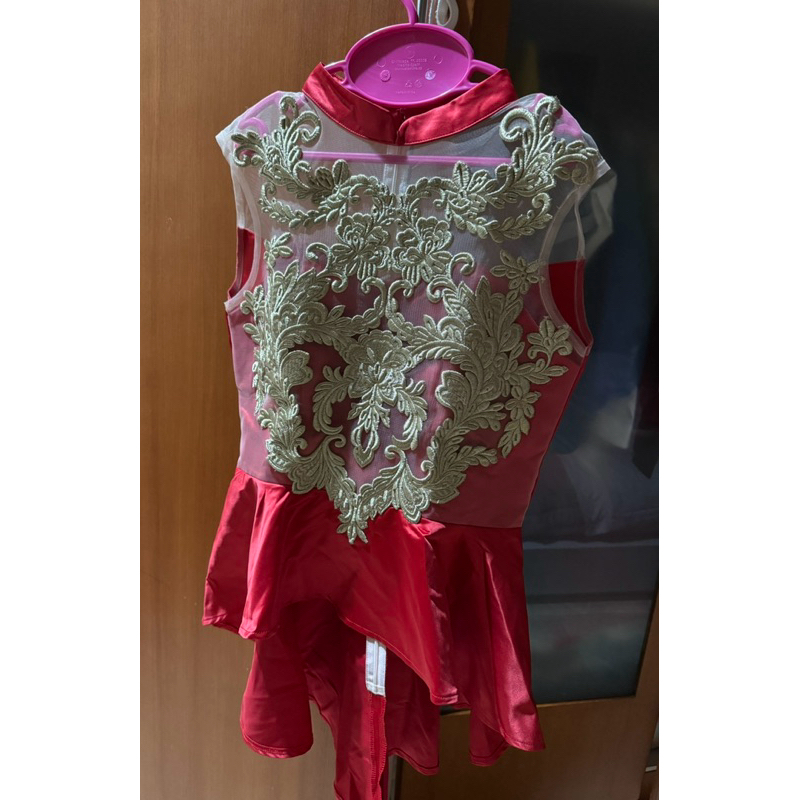 Cheongsam Atasan Wanita Perempuan Warna Merah Gold Untuk Imlek Sincia