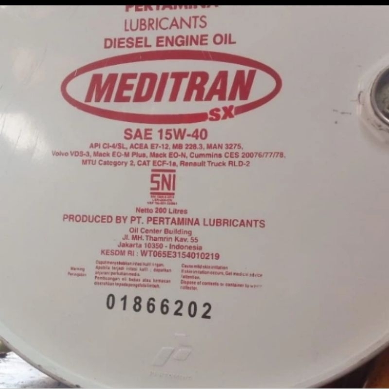 OLI DRUM PERTAMINA MEDITRAN SC SAE 15W -40.209L