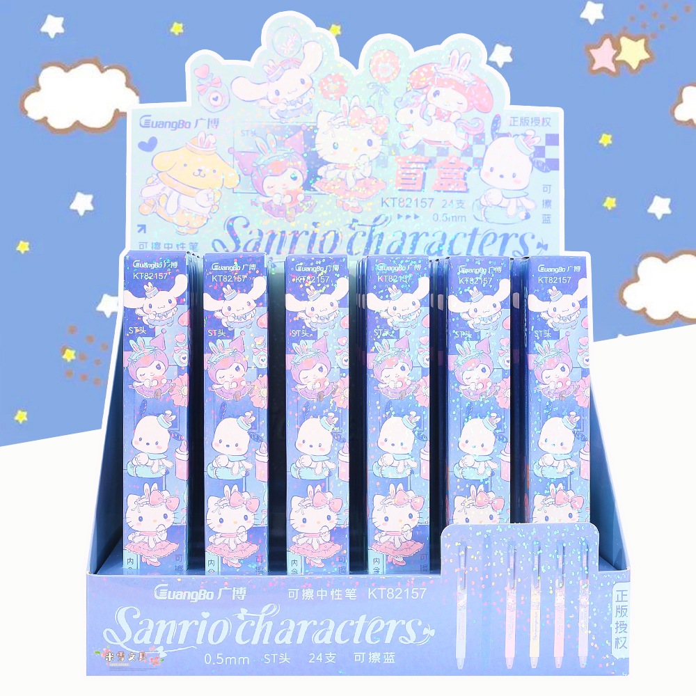 

1 pcs Pena Blind Box LIcense Tinta Biru 0.5 Dapat di Hapus Edisi Sanrio KT-82157