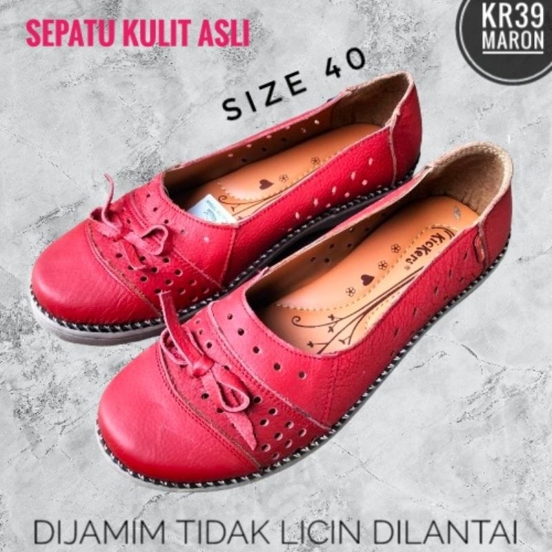 Sepatu wanita kulit asli Kickers