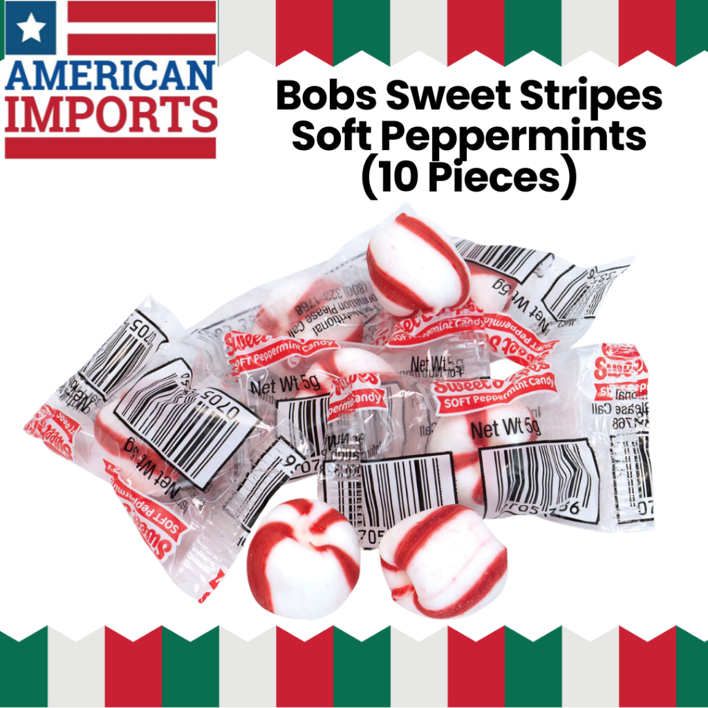 

Brach's Bobs Sweet Stripes Soft Peppermints (10 Pieces) - Permen Peppermint