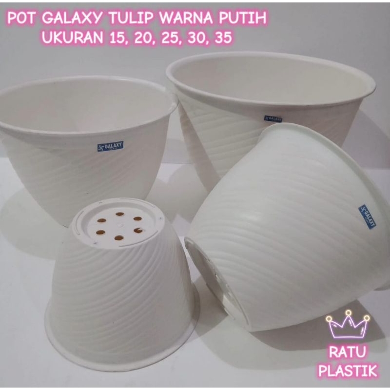 POT BUNGA PLASTIK POT TANAMAN WARNA PUTIH POT HIAS POT BUNGA PLASTIK TULIP WARNA PUTIH MURAH MERIAH