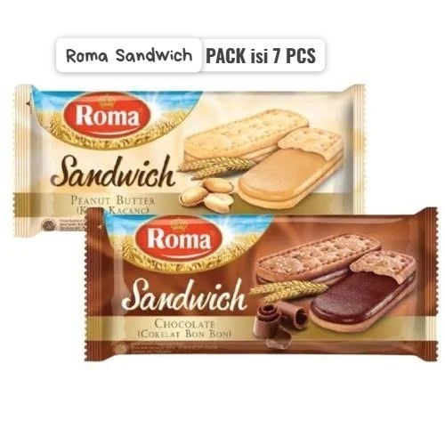 

ROMA Sandwich Coklat/Kacang PACK (7pcs)