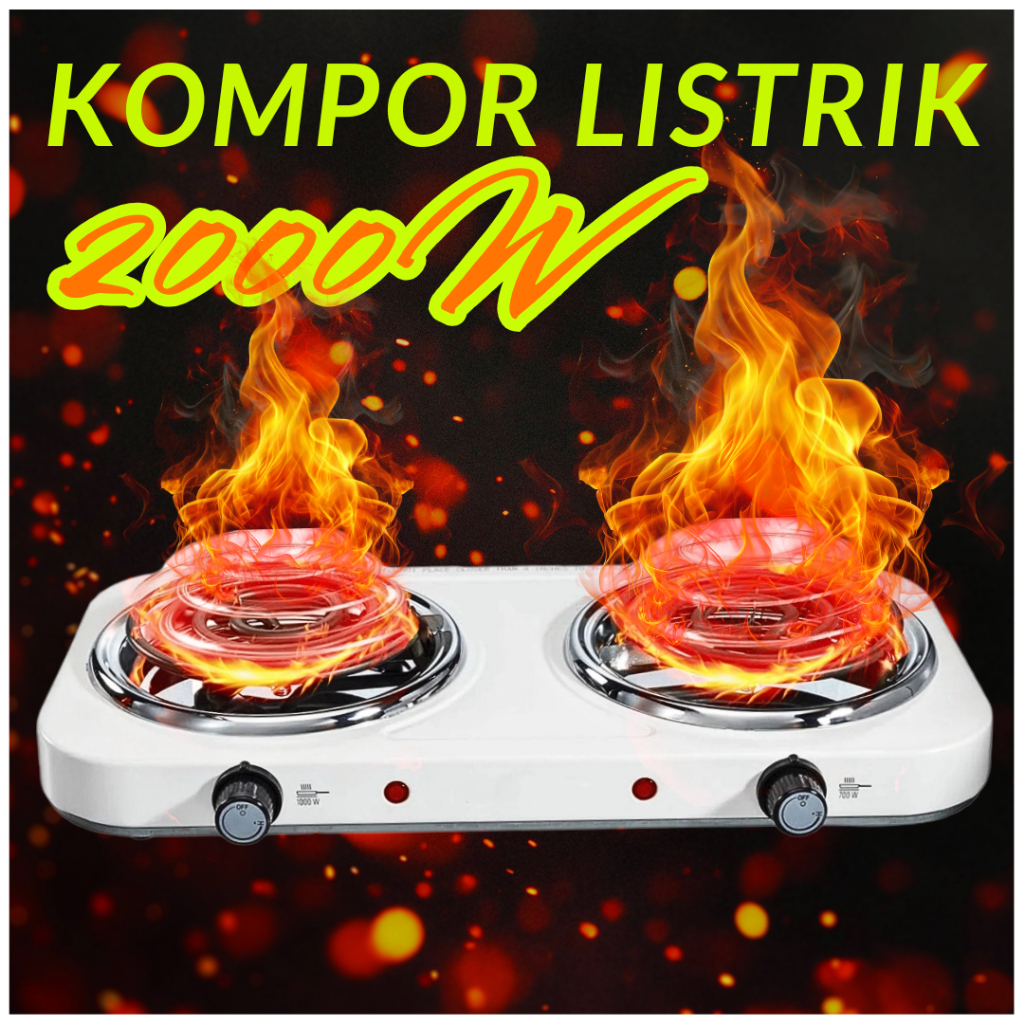 PROMO TOKIWA Kompor Listrik Serbaguna 2 Tungku Hemat listrik Portable 2000 Watt