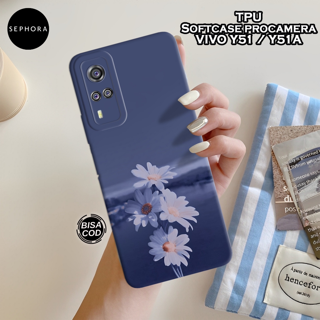 Case Vivo Y51 / Y51a Terbaru - Fashion Case Bunga - Softcase Vivo Y51 / Y51a - Case Pro Camera - Cas