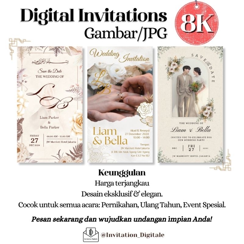 Digital Invitation Gambar/JPG | Undangan Digital Gambar/JPG