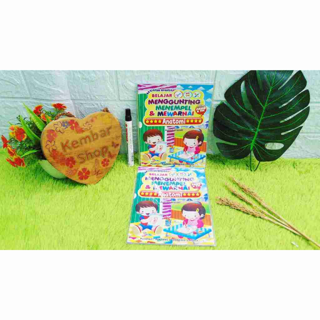 

BUKU-GTG Ecer 1pcs Buku Anak Belajar Menggunting Menempel Dan Mewarnai Robot Mobil Profesi Benda