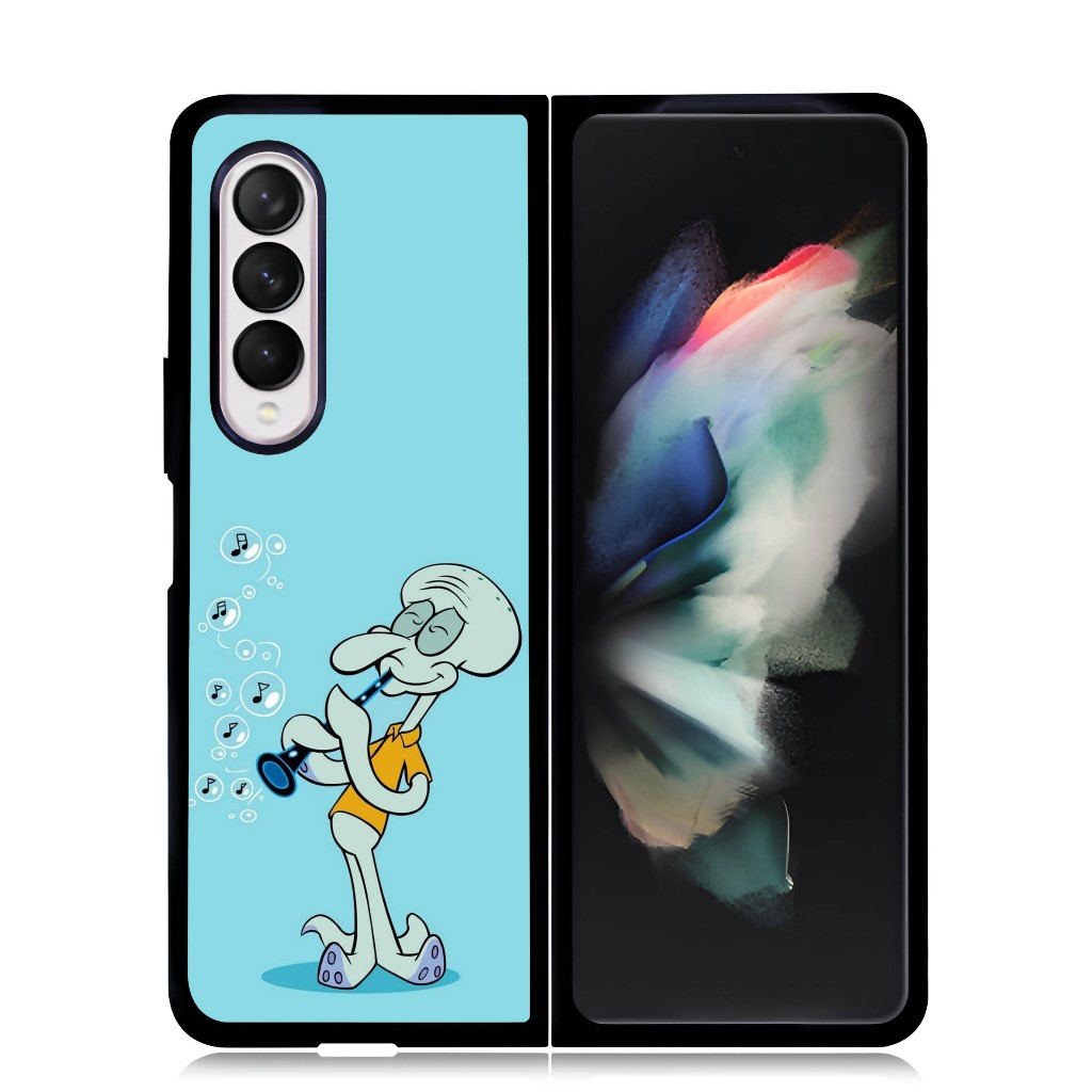 Case Samsung Z FOLD Series 6 5 4 3 Durable plastic Custom Hardcase Squidward Musical Clarinet