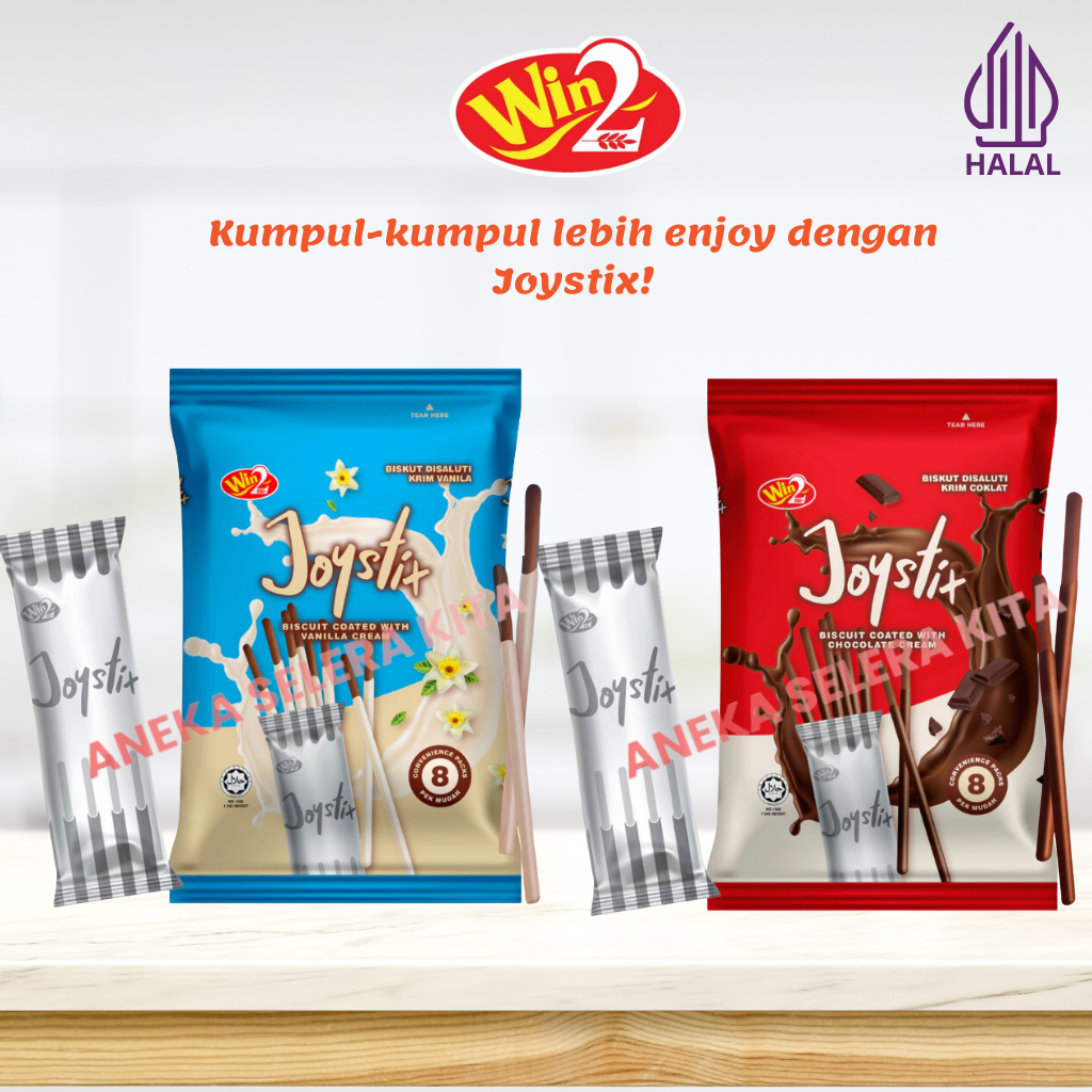 

bGF Win2 Joystik Biscuit Coated With Chocolate Cream & Vanila Cream 160gr