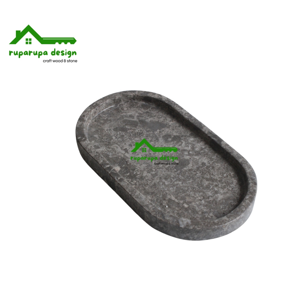 OVAL-Marble Tray Oval Tatakan Marmer| Tray Tatakan Nampan Marmer Oval