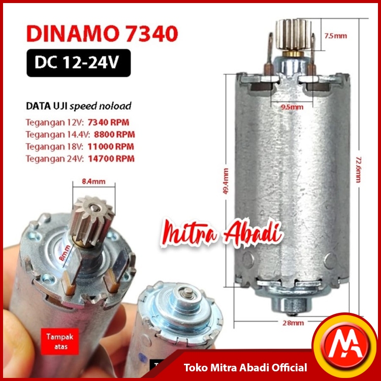 Dinamo Motor 7340 DC 12 - 24V