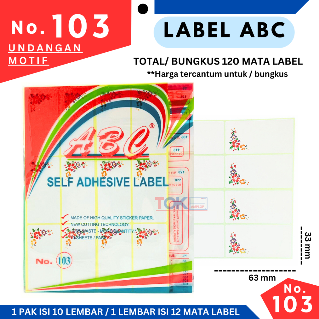 

Stiker Label 103 MOTIF / STICKER