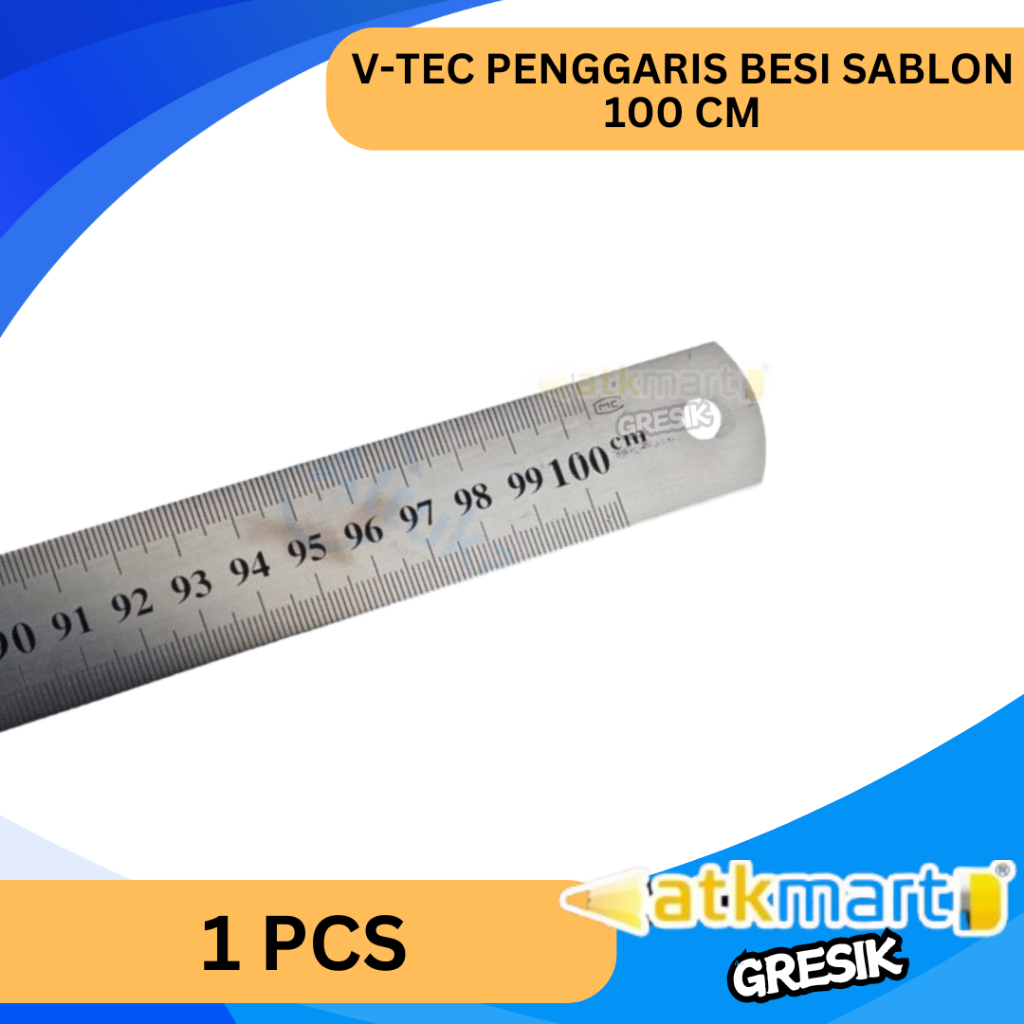 

V TEC PENGGARIS BESI 100CM SABLON / GARISAN BESI 100 CM / V TEC STAINLESS STEEL RULER