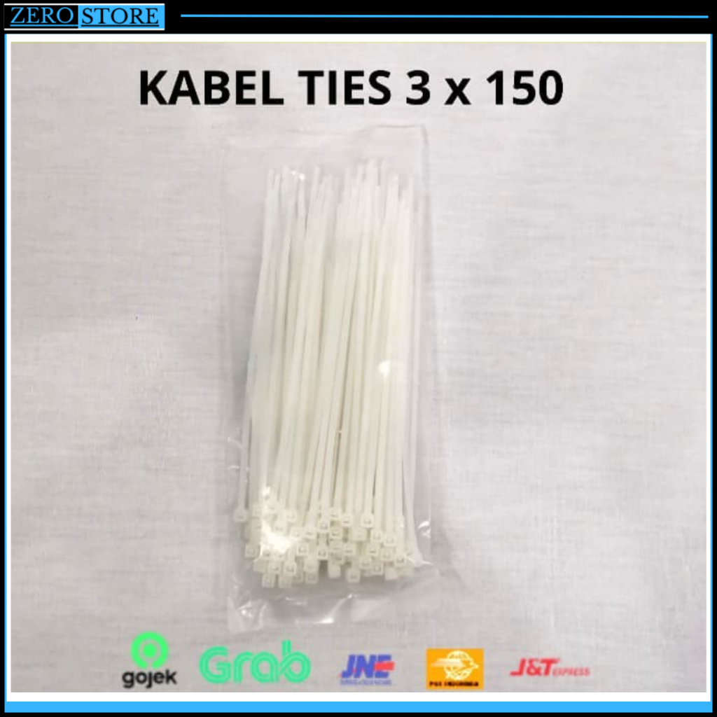 

KABEL TIES 15 cm, CABLE TIE 3 x 150 mm / KABEL TIE PUTIH - Putih