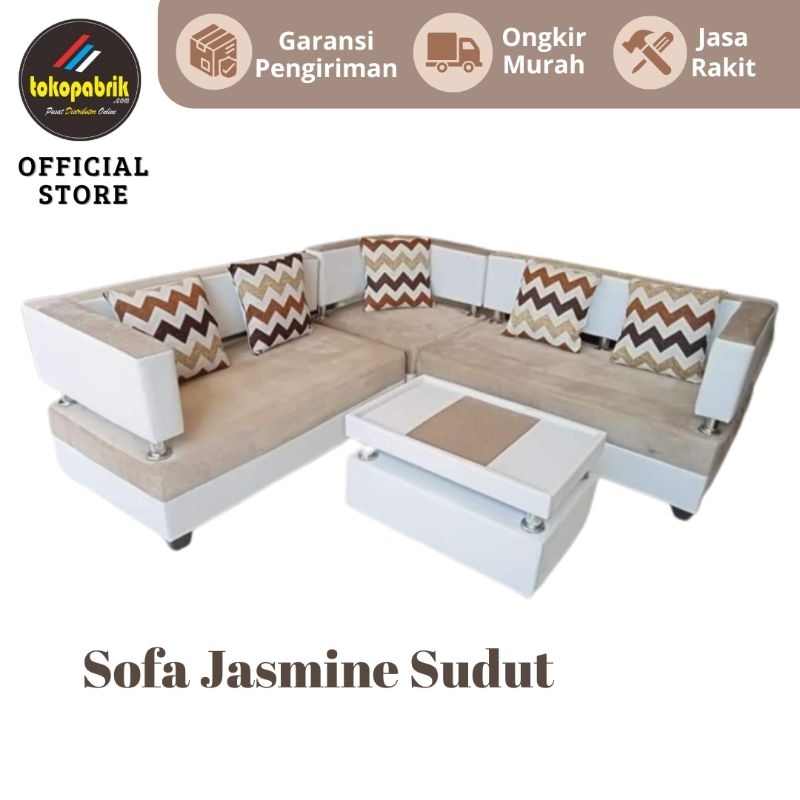 Sofa jasmine sudut minimalis sofa l modern sofa ruang tamu kursi tamu murah