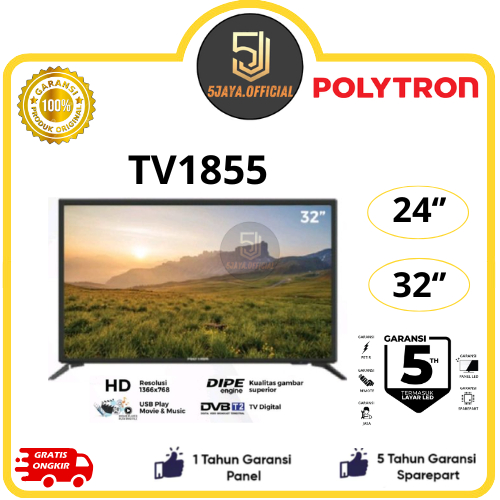 TV LED Polytron Digital Speaker Tower 24 Inch Polytron 32 Inch Polytron - 24TV1855/32TV1855