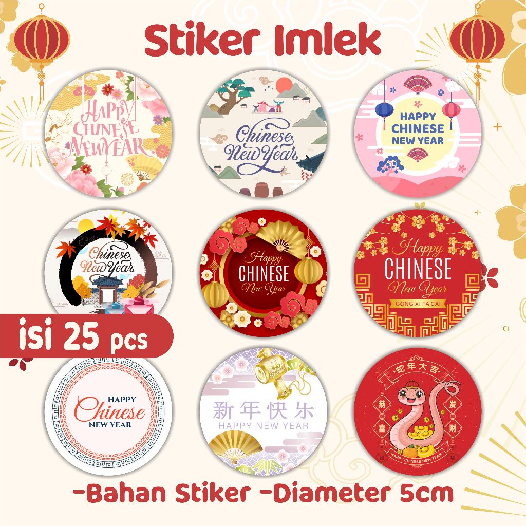 

Stiker Imlek chinese new year - stiker toples hampers imlek