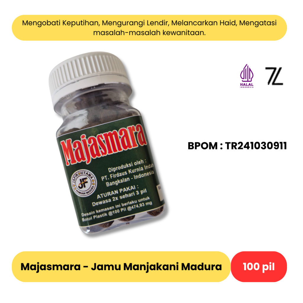 [BPOM] Majasmara - Jamu Manjakani Madura - Majakani Untuk Keputihan, Haid Tidak Lancar, Menyempitkan