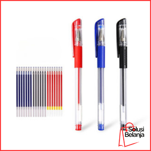 

Pulpen Gel Ink Pen Bullet Tip 0.5mm Pena Alat Tulis Hitam Merah Biru Y1991