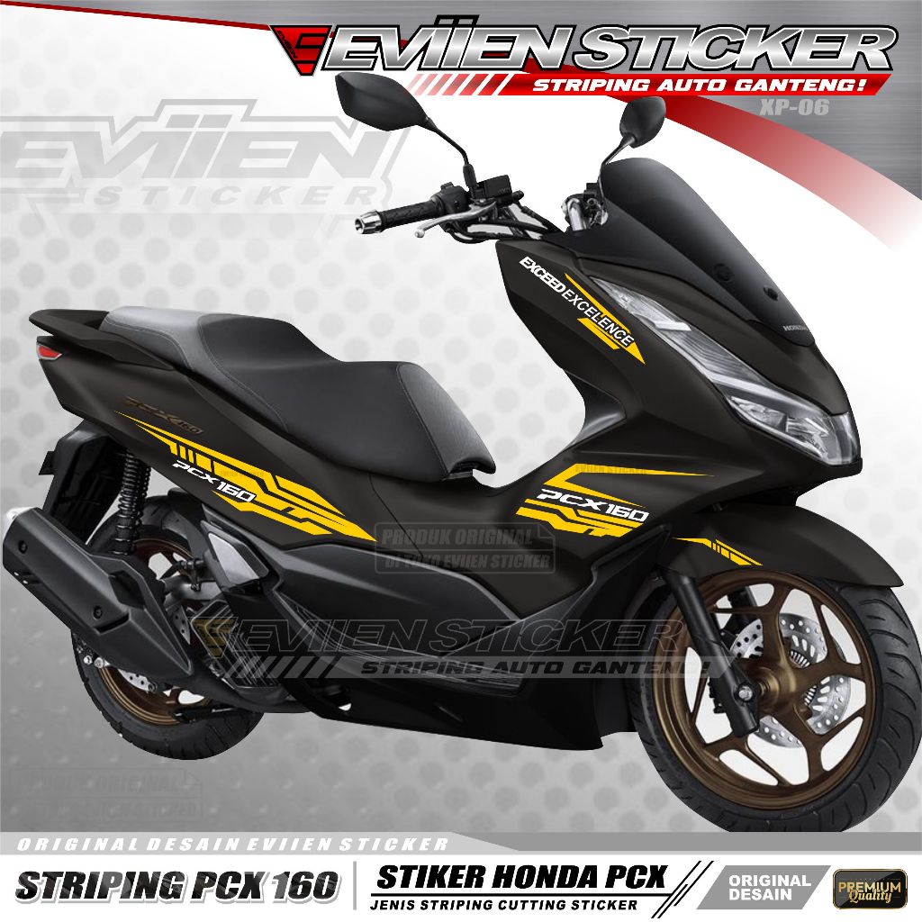 STRIPING MOTOR HONDA NEW PCX 160 CUTTING STIKER VARIASI PCX TAHUN 2021 2022 2023 2024 XP-06