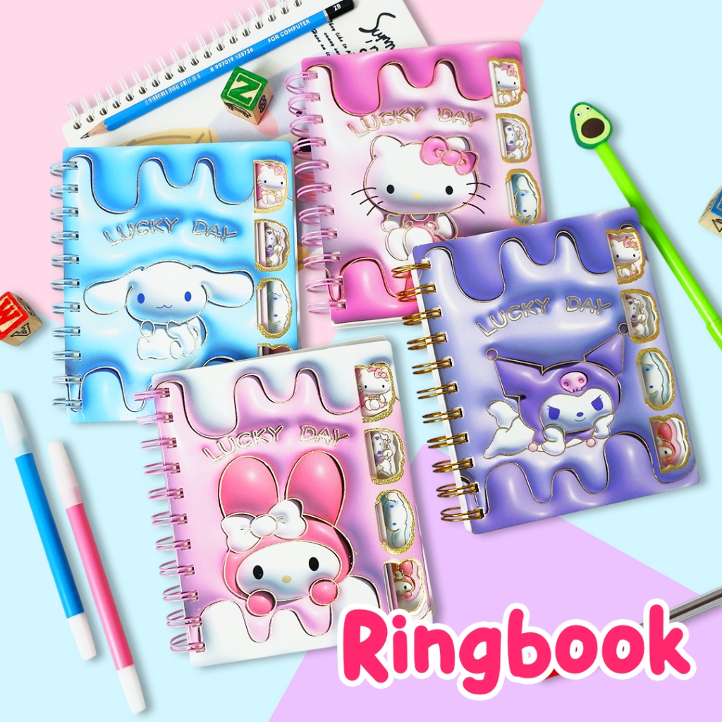 

TnT Mini Buku Ring Book Buku Catatan Kecil Ring Book Mini A6 Murah / Ring Book Sanrio 122147