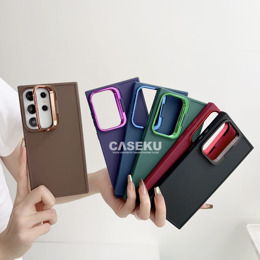 Case Vivo Y30 Vivo Y30I Vivo Y50 Case Flannel Standing Macaron Stand Ring kamera