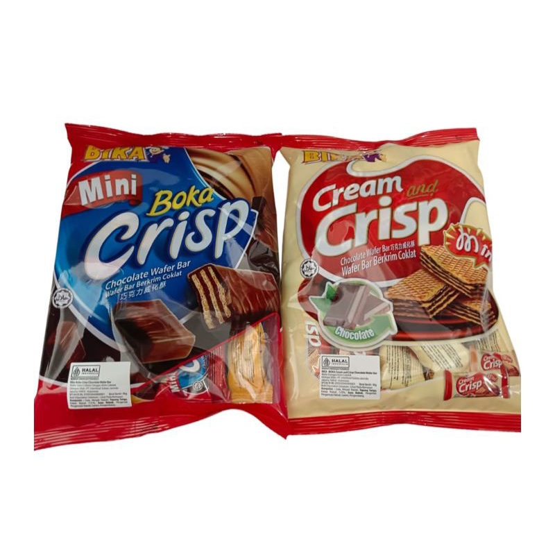 

Bika mini bika crisp chocolate wafer bar berkrim coklat Bika cream and crisp min chocolate 90gr