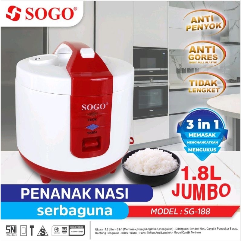 RICE COOKER 1.8L SOGO SG-188
