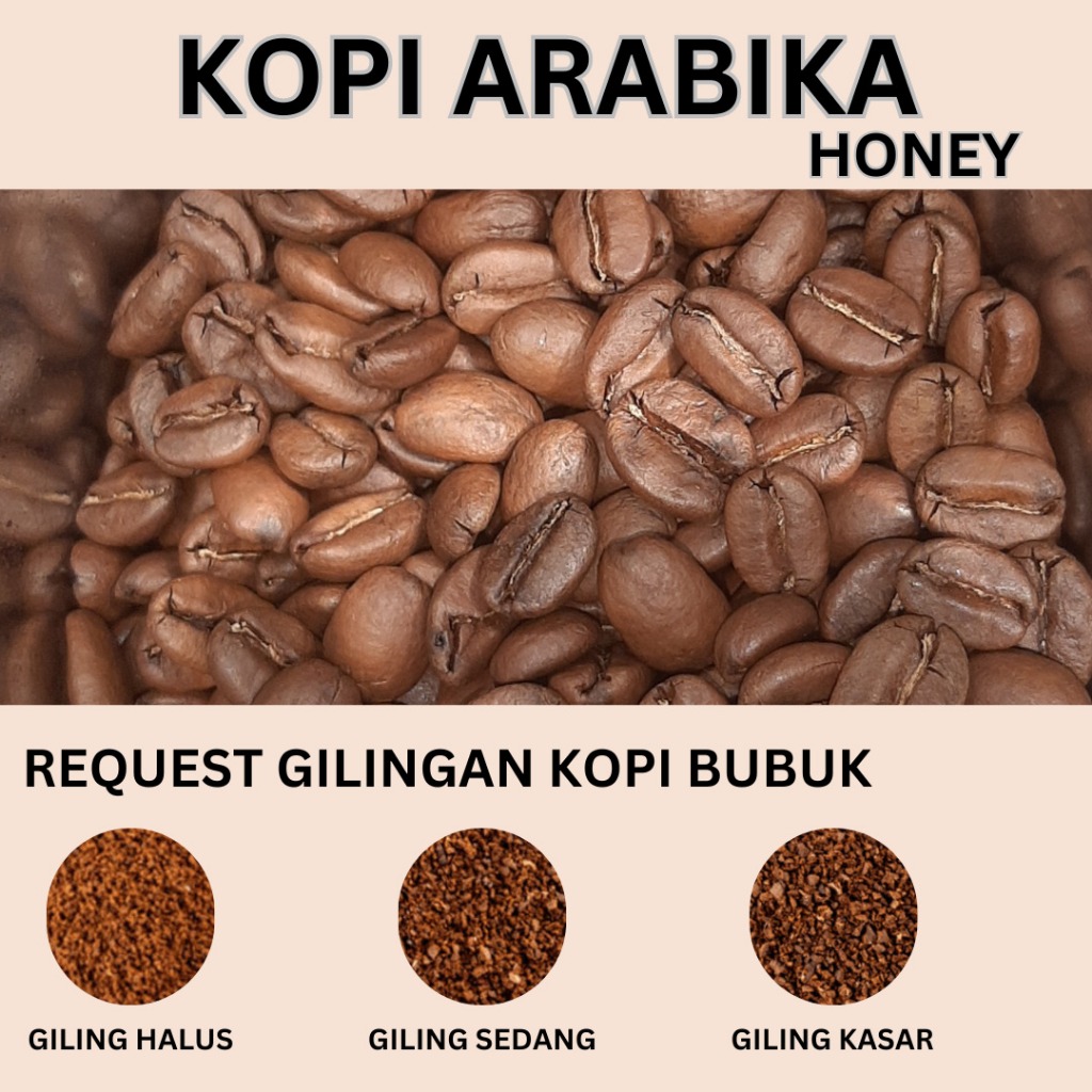 

Kopi Arabica Proses Honey 100 gram | Biji / Bubuk Kopi Full Arabika Proses Honey