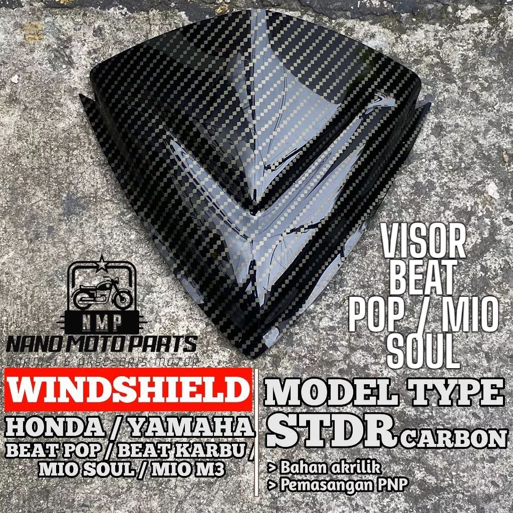 Visor Model Batman Full Carbon PNP Mio Soul Lama Beat Karbu Mio M3 Mio 125 Mio Z Mio S Visor Mio