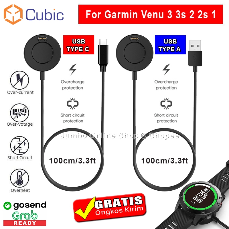 Dock Charger USB Cable Garmin Venu 3 / 3s - Garmin Venu 2 / 2s - Garmin Venu