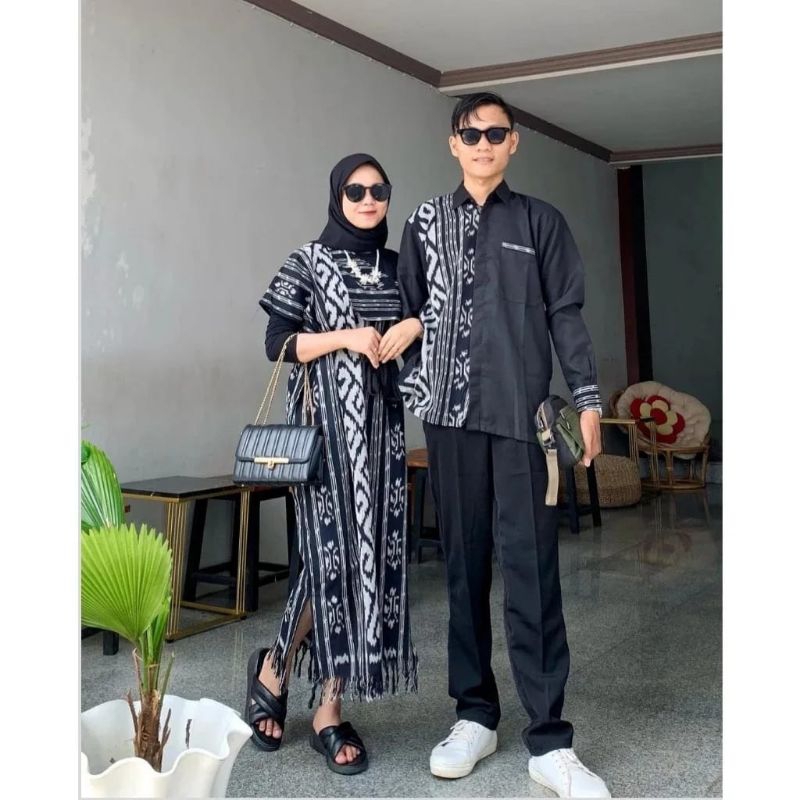 COUPLE TENUN - COUPLE LEBARAN - COUPLE KONDANGAN - KEMEJA TENUN - DRESS TENUN