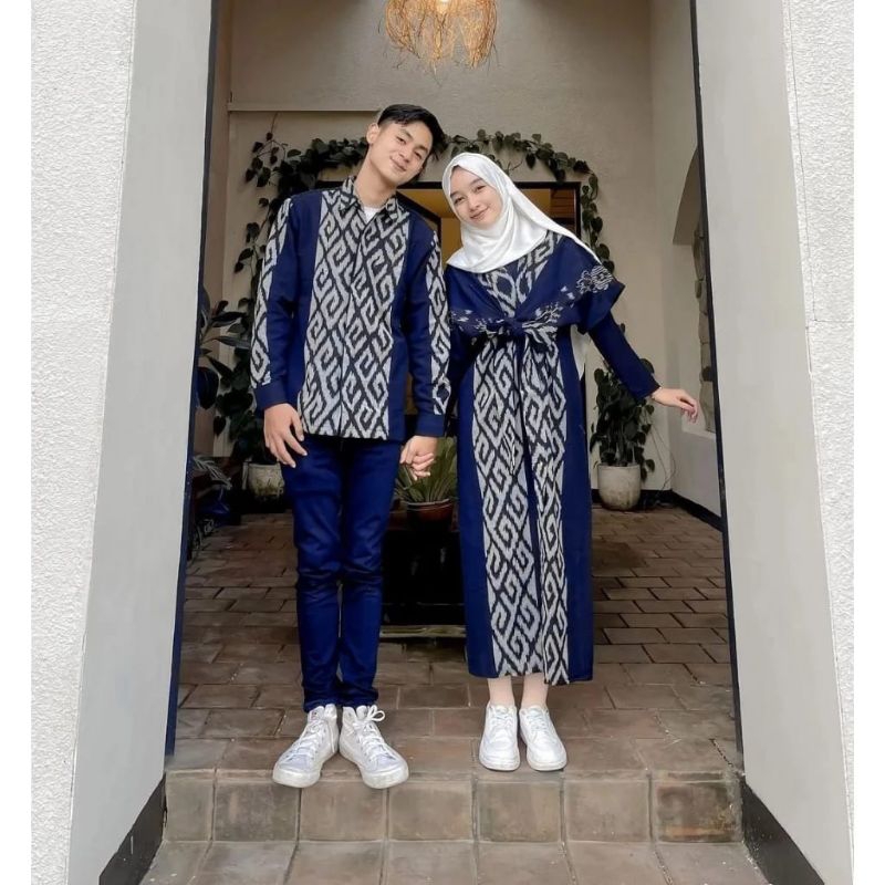 COUPLE LEBARAN - COUPLE TENUN - COUPLE PASANGAN - COUPLE - KEMEJA TENUN -  DRESS TENUN