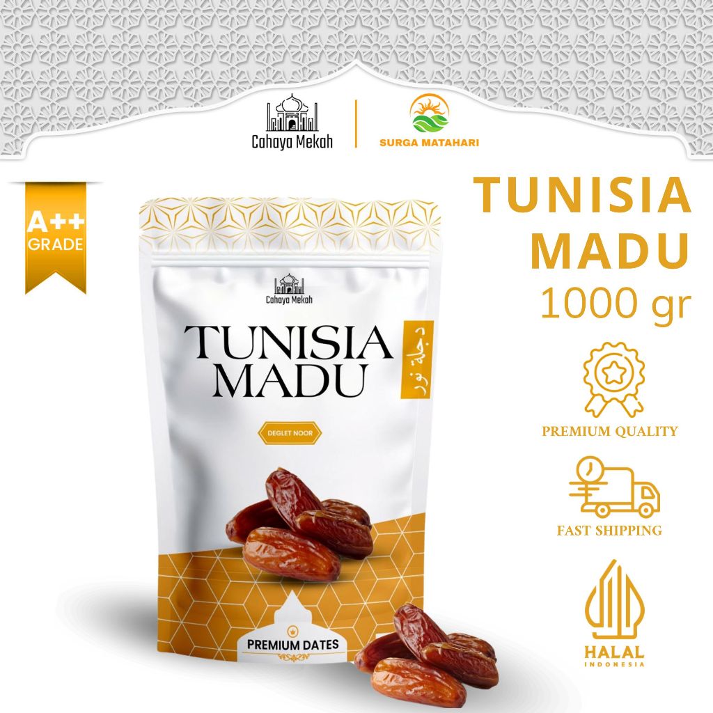

Cahaya Mekah Kurma Tunisia Deglet Noor Pouch 1kg Premium Original High