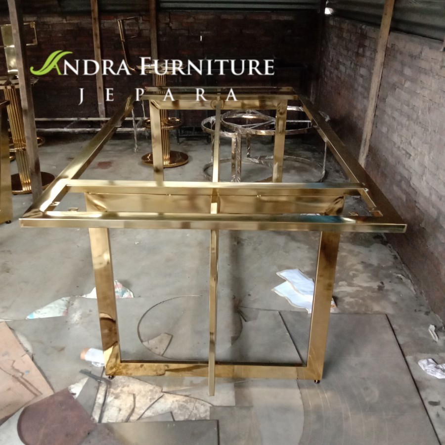 rangka kaki meja stainless gold stainless minimalis berkualitas