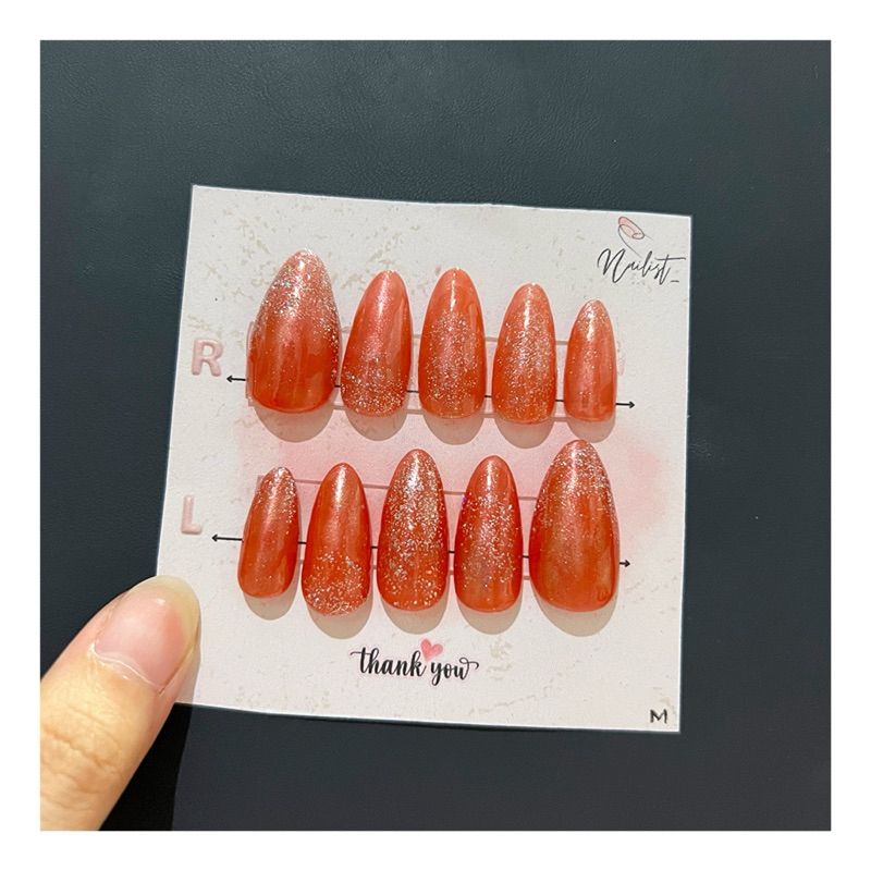 Press On Nails Red Jelly Colour | Kuku palsu warna merah jelly