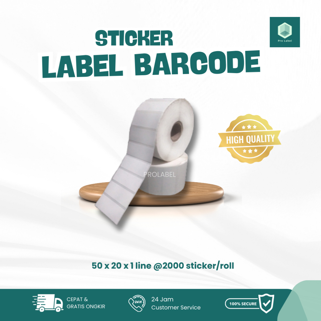 

Label Barcode Thermal ukuran 50x20 mm ISI 2000