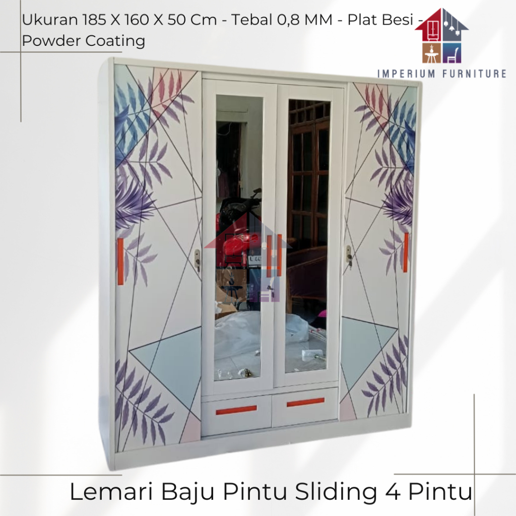 Lemari Baju Sliding Besi / Lemari Baju Besi / Lemari Pakaian Besi / Lemari Baju / Lemari pakaian