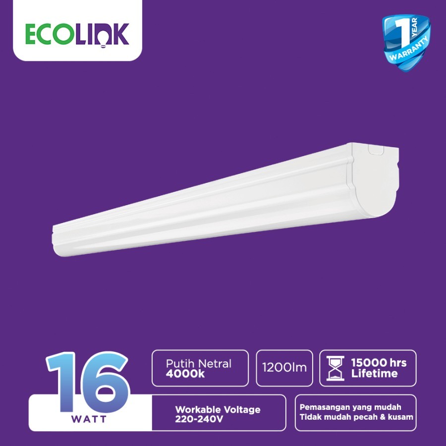 ECOLINK LAMPU LED T8 BATTEN 16W 4000K