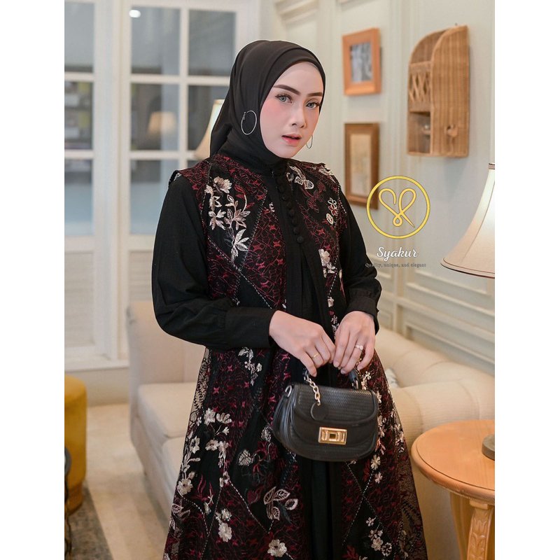 GAMIS PREMIUM, GAMIS BROKAT TILE, BAJU MUSLIM, DRESS, PAKAIAN WANITA, GAMIS OUTER, BAJU BUTIK (by. S