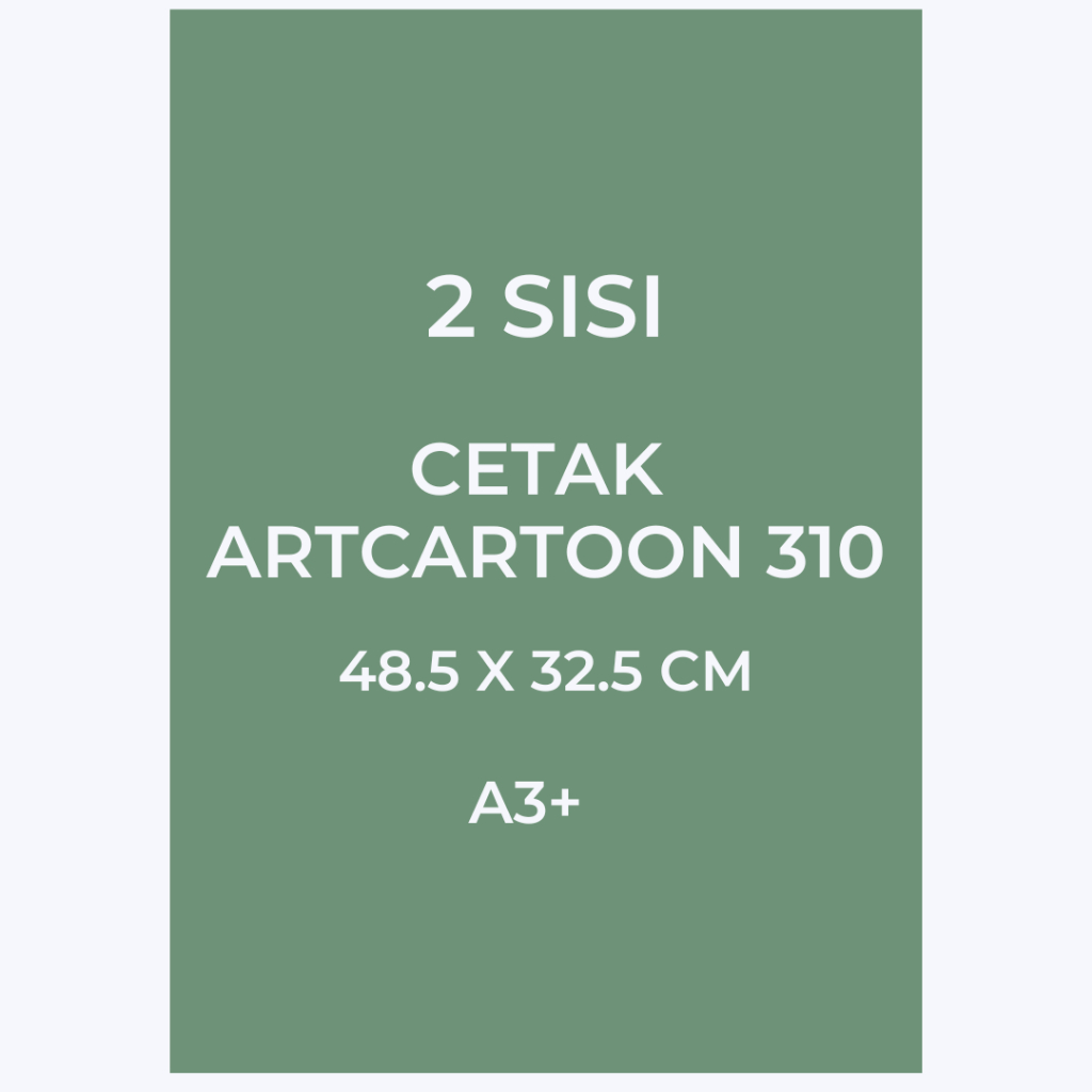 

(2 SISI 310gr) CETAK ARTCARTOON A3+ MURAH PRINT