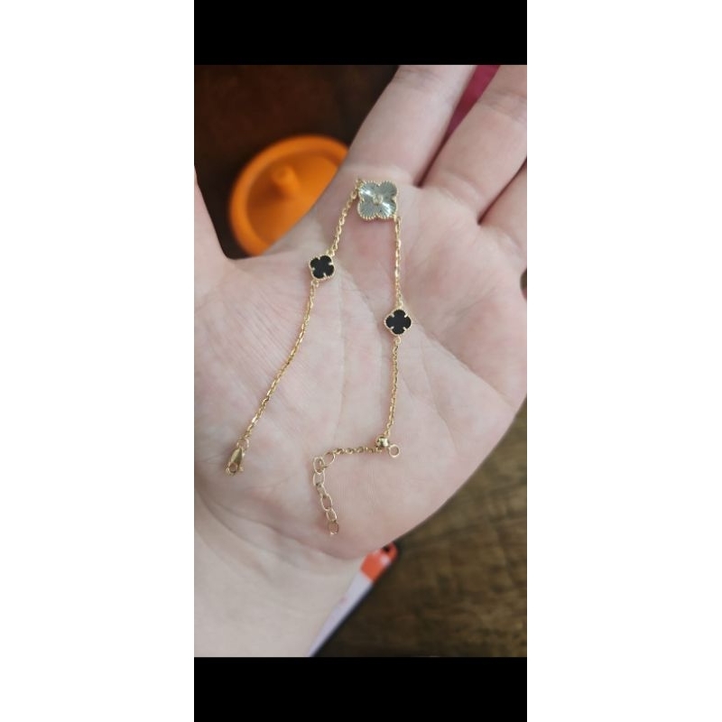 Gelang dancing stone gold igun ivan bulat emas asli layer bunga 375 muda yt